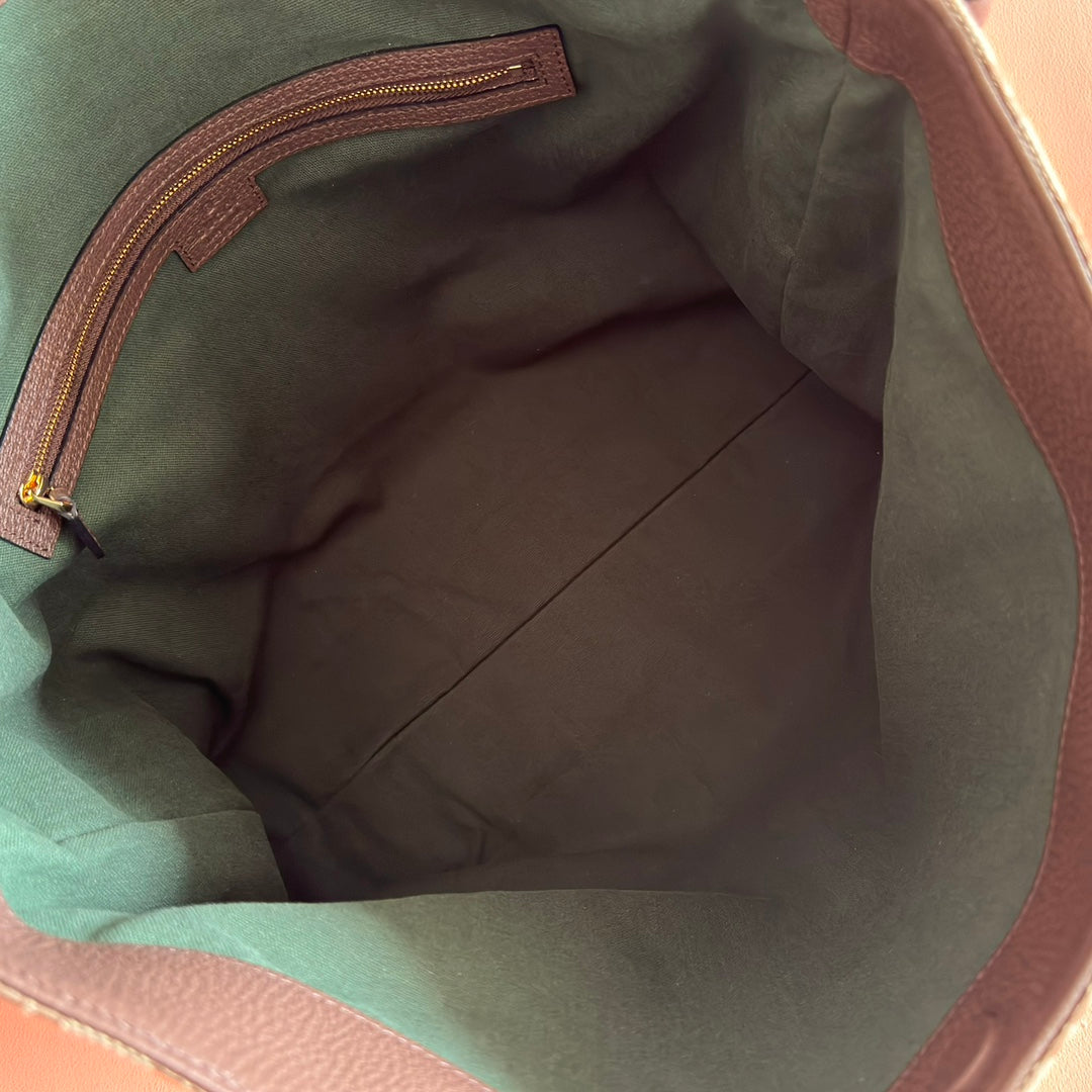 GG Beatrix Large Tote Bag  Beige & Dark Brown GG Monogram Fabric 272142