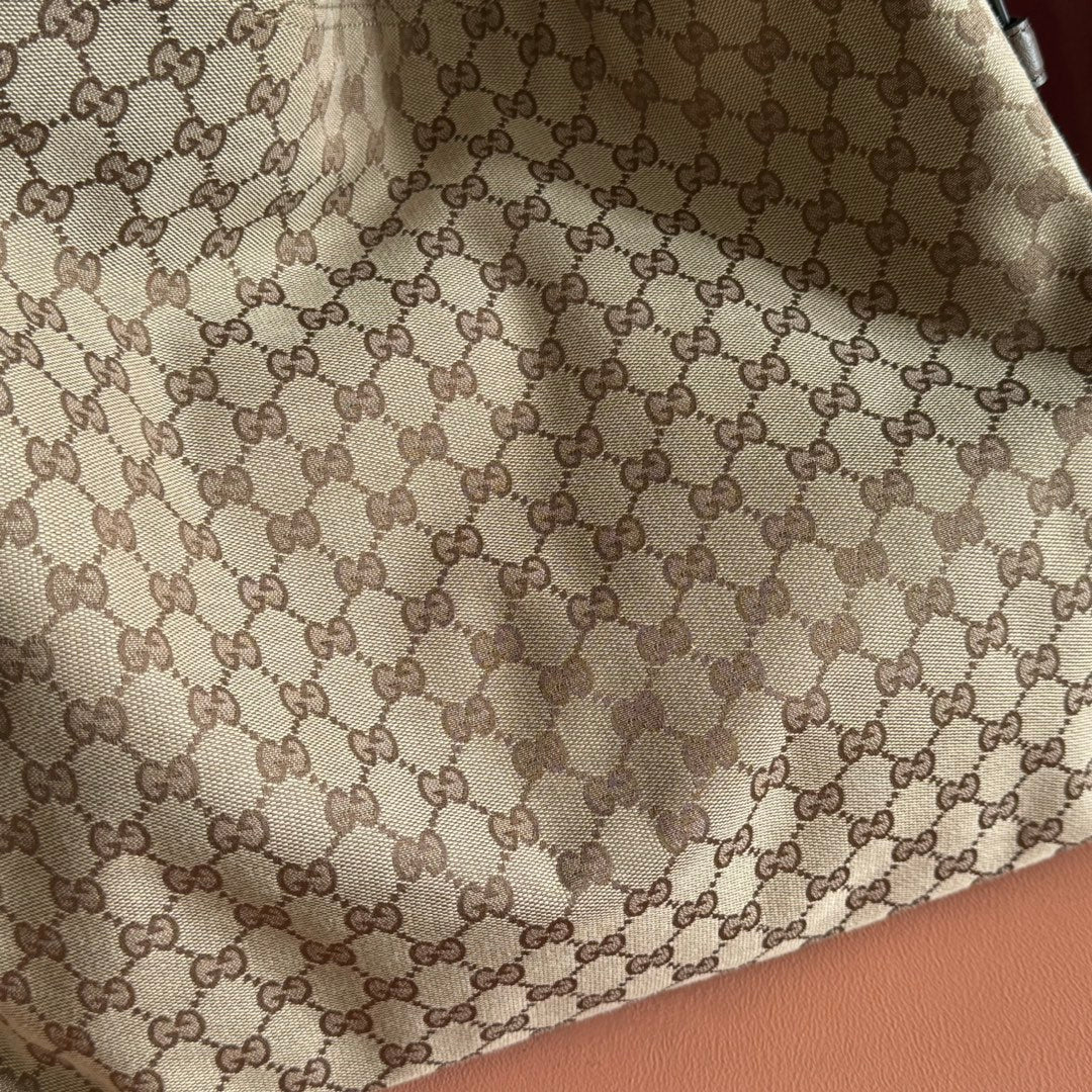 GG Beatrix Large Tote Bag  Beige & Dark Brown GG Monogram Fabric 272142