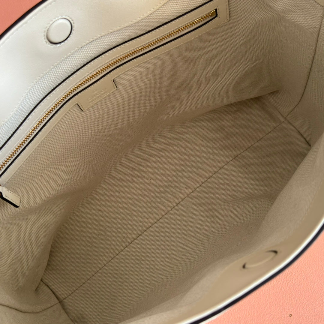 GG Beatrix Medium Tote Bag Cream Smooth Leather GHW 272127