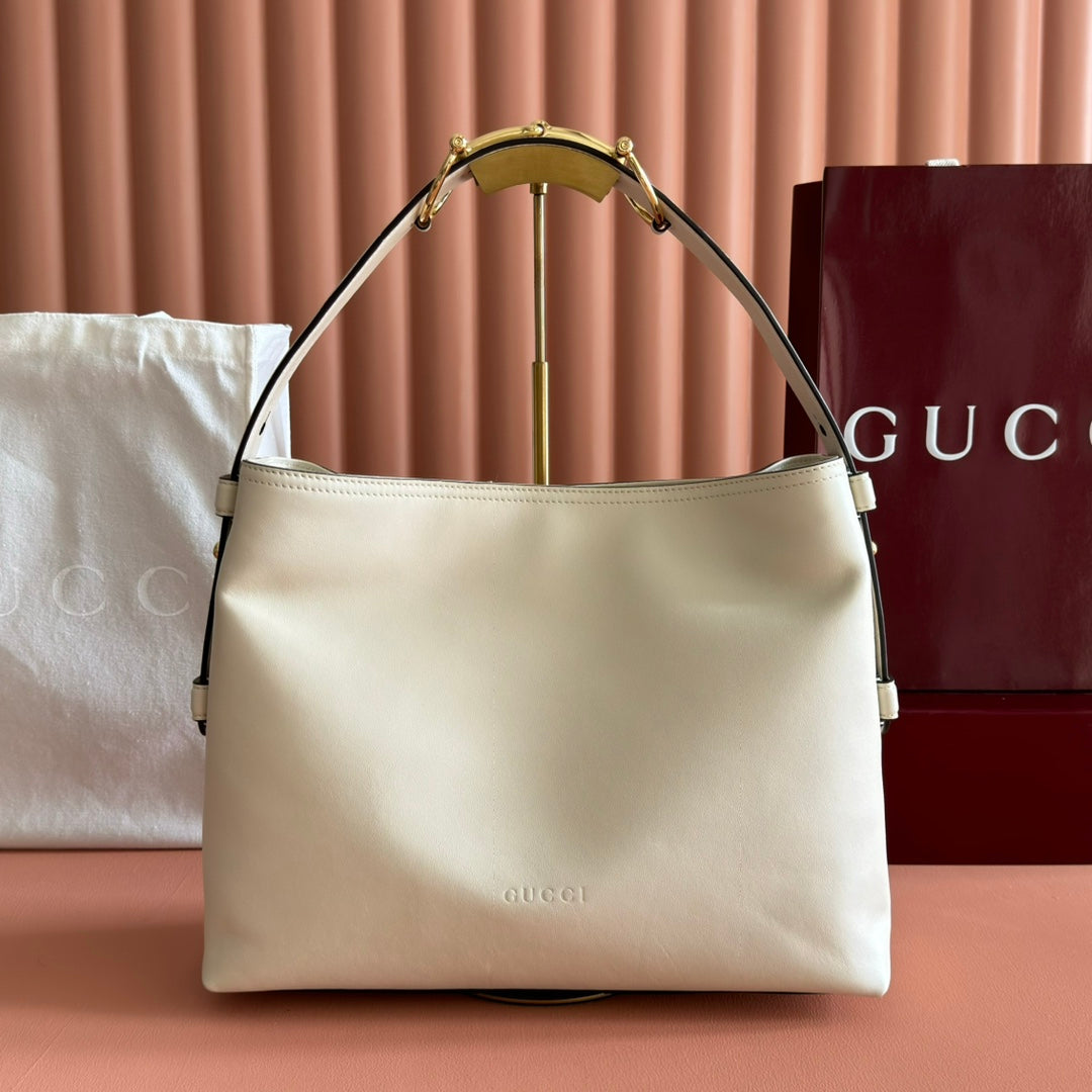 GG Beatrix Medium Tote Bag Cream Smooth Leather GHW 272127