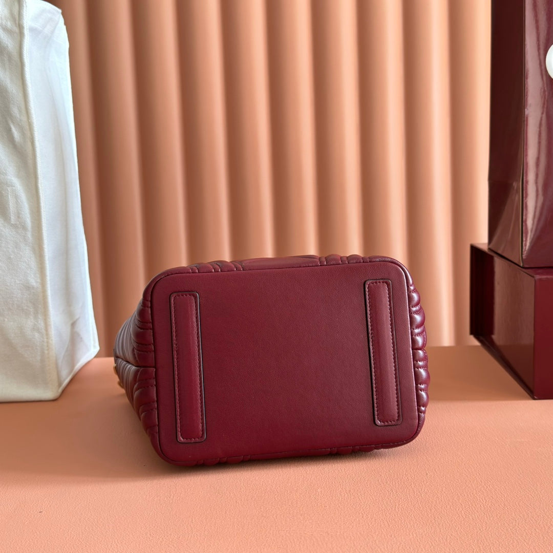 Gucci GG Marmont Small Tote Bag Burgundy Quilted Leather