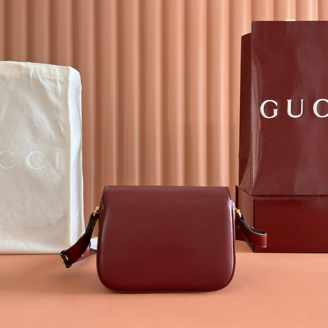 Gucci Horsebit 1955 Small Shoulder Bag Burgundy Leather 273708