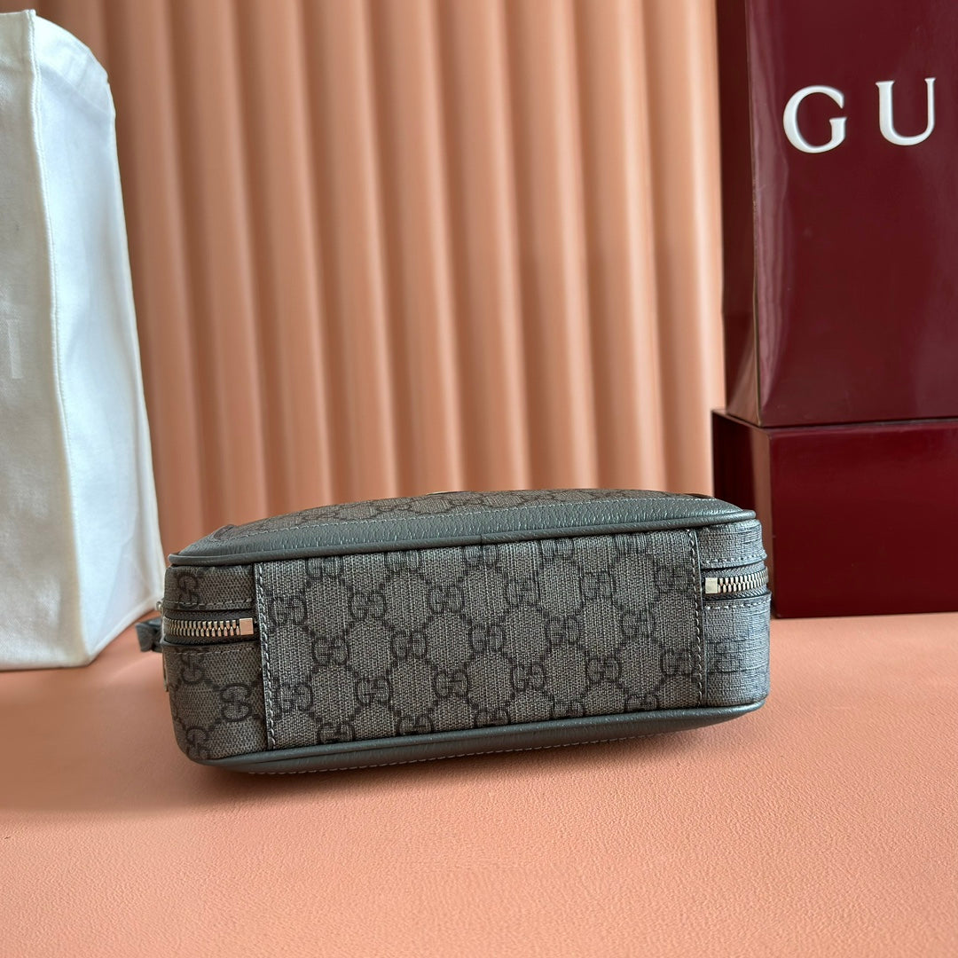 GG Ophidia Small Crossbody Bag Dusty Blue  GG Monogram Fabric 272073