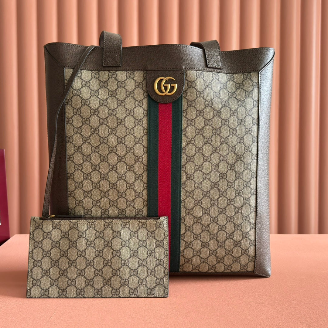 Gucci Ophidia GG Supreme Tote Bag 41cm Brown Beige Canvas 273714