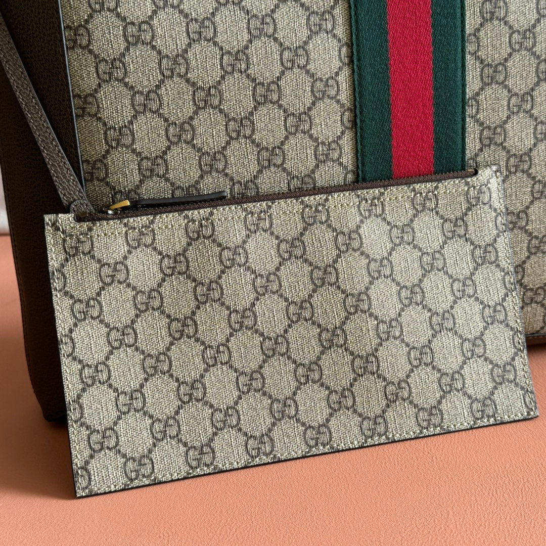 Gucci Ophidia GG Supreme Tote Bag 41cm Brown Beige Canvas 273714