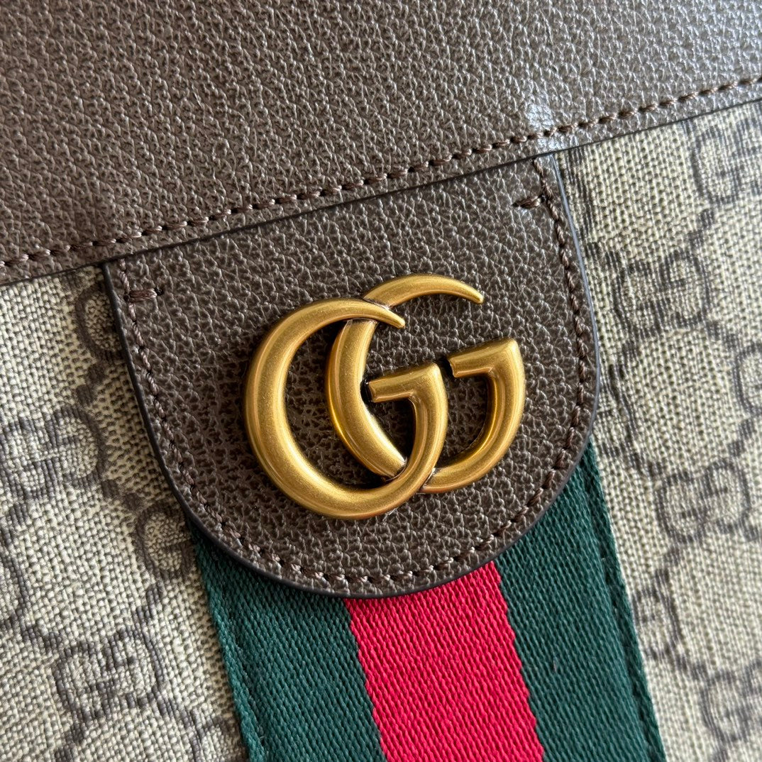 Gucci Ophidia GG Supreme Tote Bag 41cm Brown Beige Canvas 273714