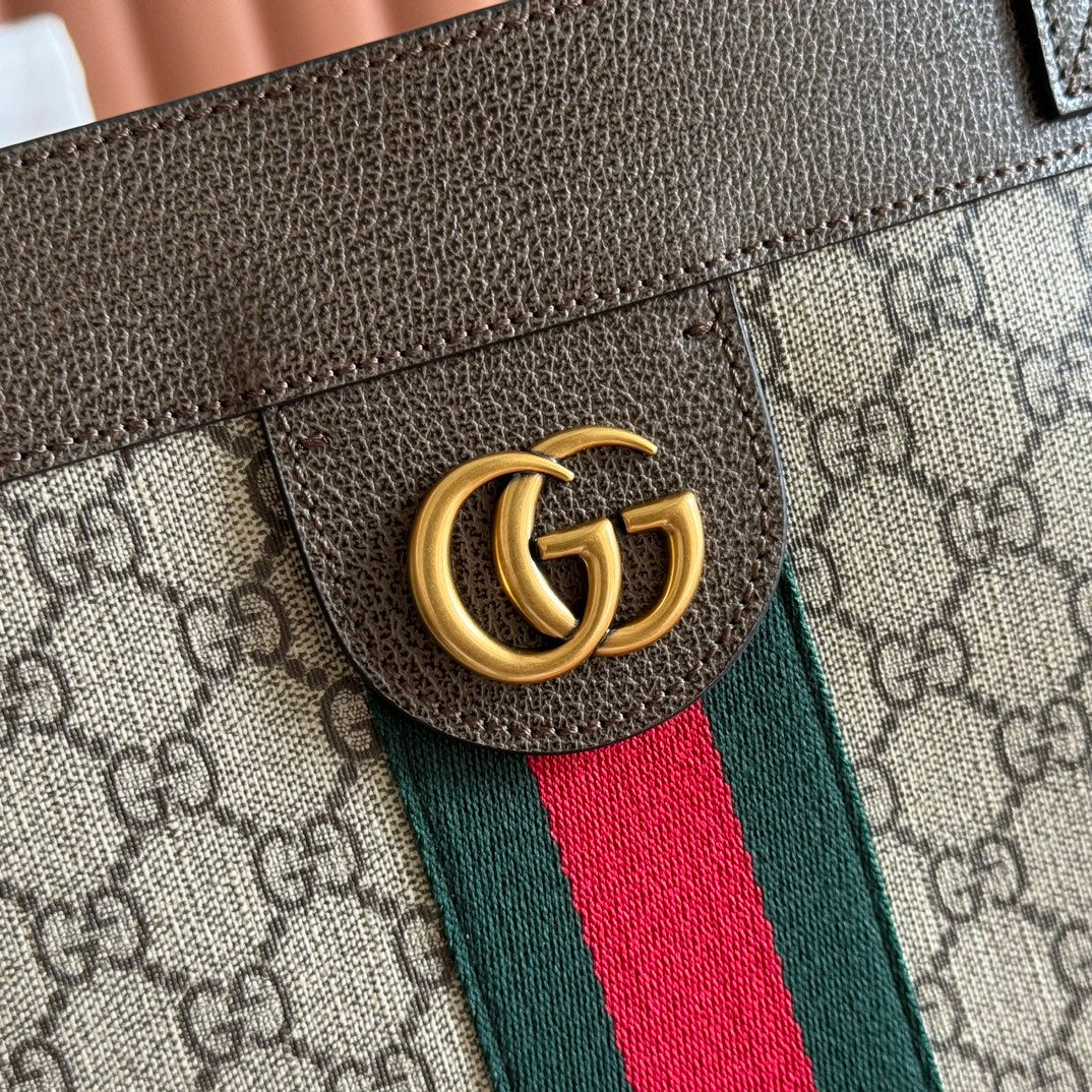 Gucci Ophidia GG Supreme Tote Bag 44cm Brown Beige Canvas 273715