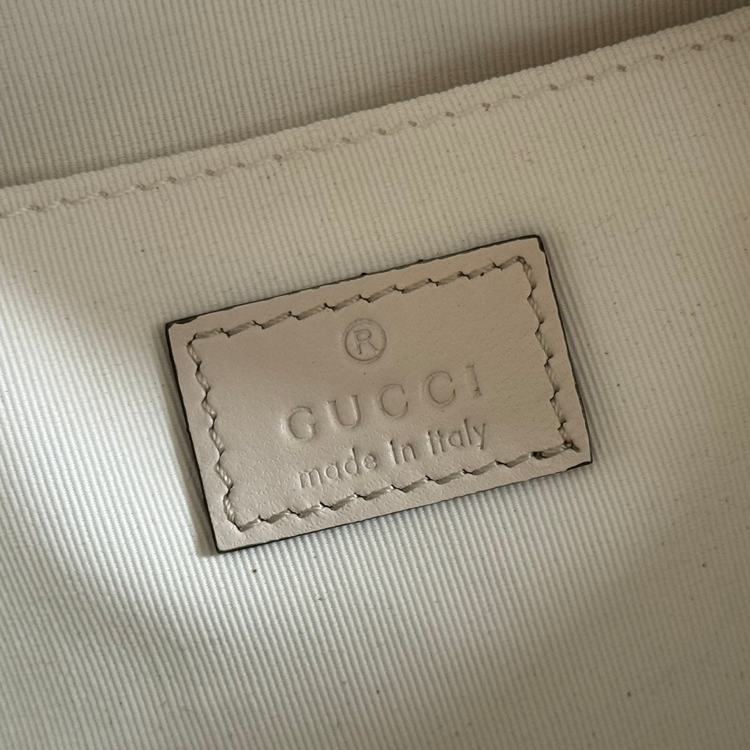 GG 2025 Marmont Bag 24cm White Gold Lambskin 273723