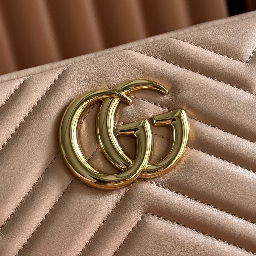 GG 2025 Marmont Bag 24cm Pink Gold Lambskin 273725