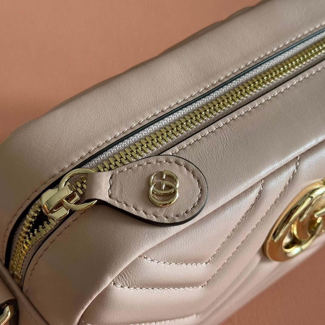 GG 2025 Marmont Bag 24cm Pink Gold Lambskin 273725