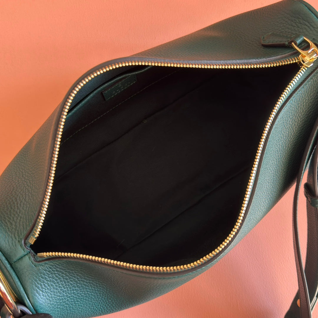 Gucci Half Horsebit Mini Bag 31.5 Steel Teal Grain Cowhide