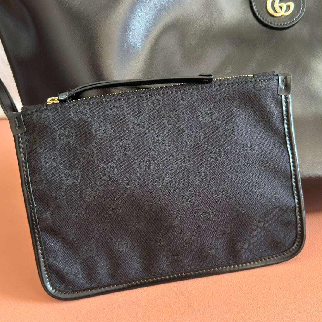 GG Giglio Large Tote Bag 60cm Black Leather