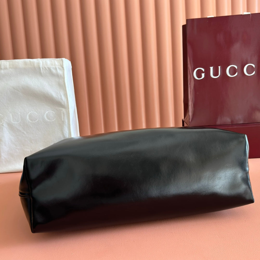 GG Giglio Large Tote Bag 60cm Black Leather