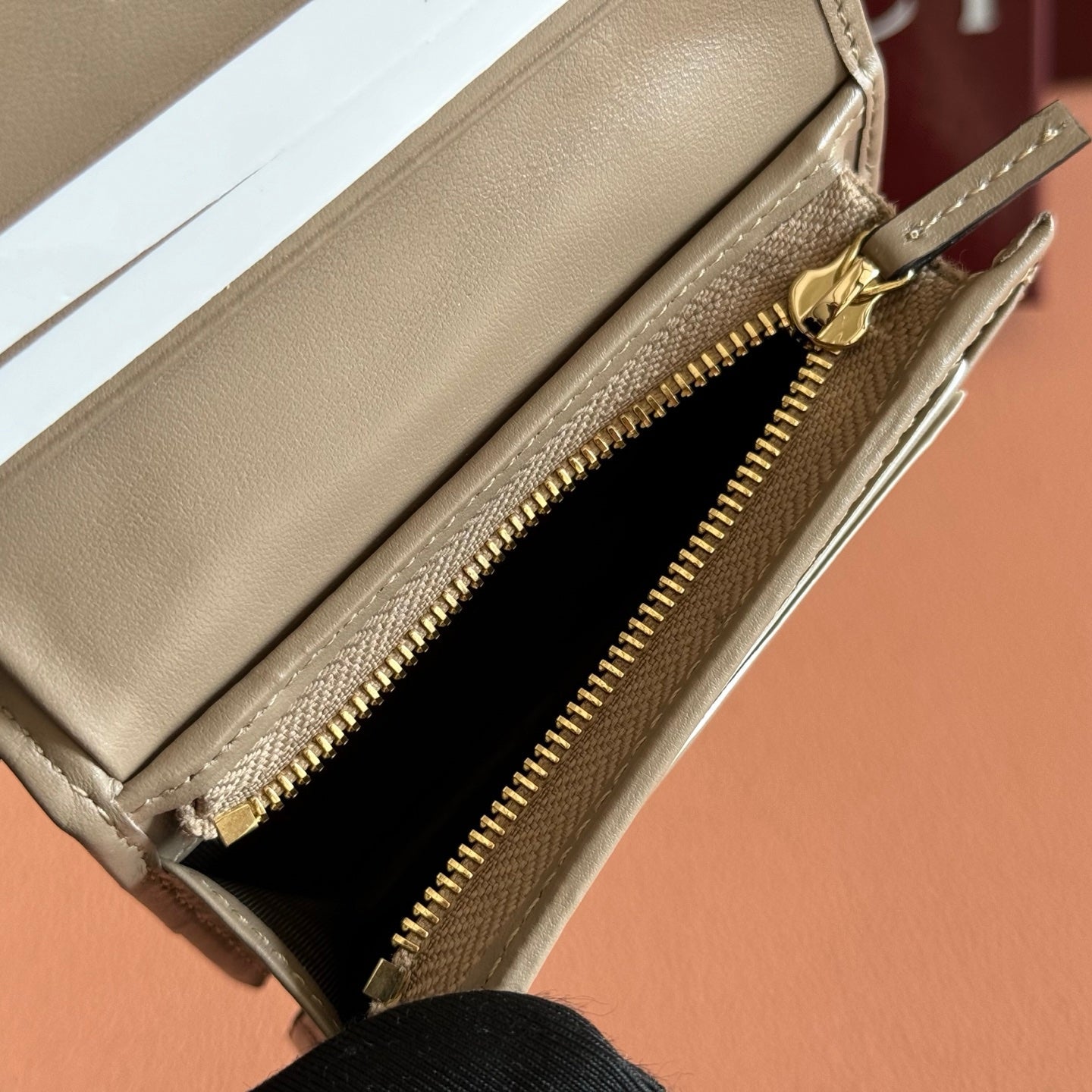 GG Marmont Quilted Card Holder Taupe Matelassé Leather