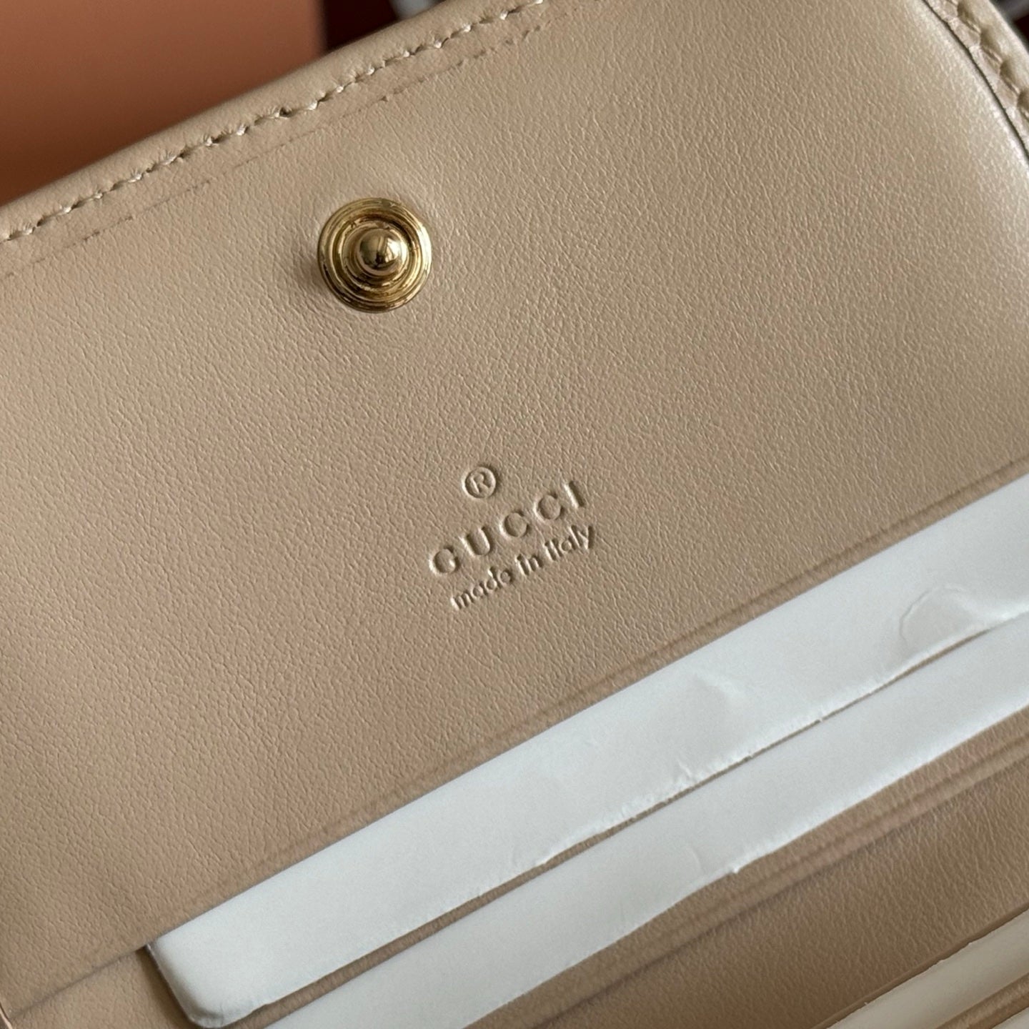 GG Marmont Quilted Card Holder Light Beige Matelassé Leather