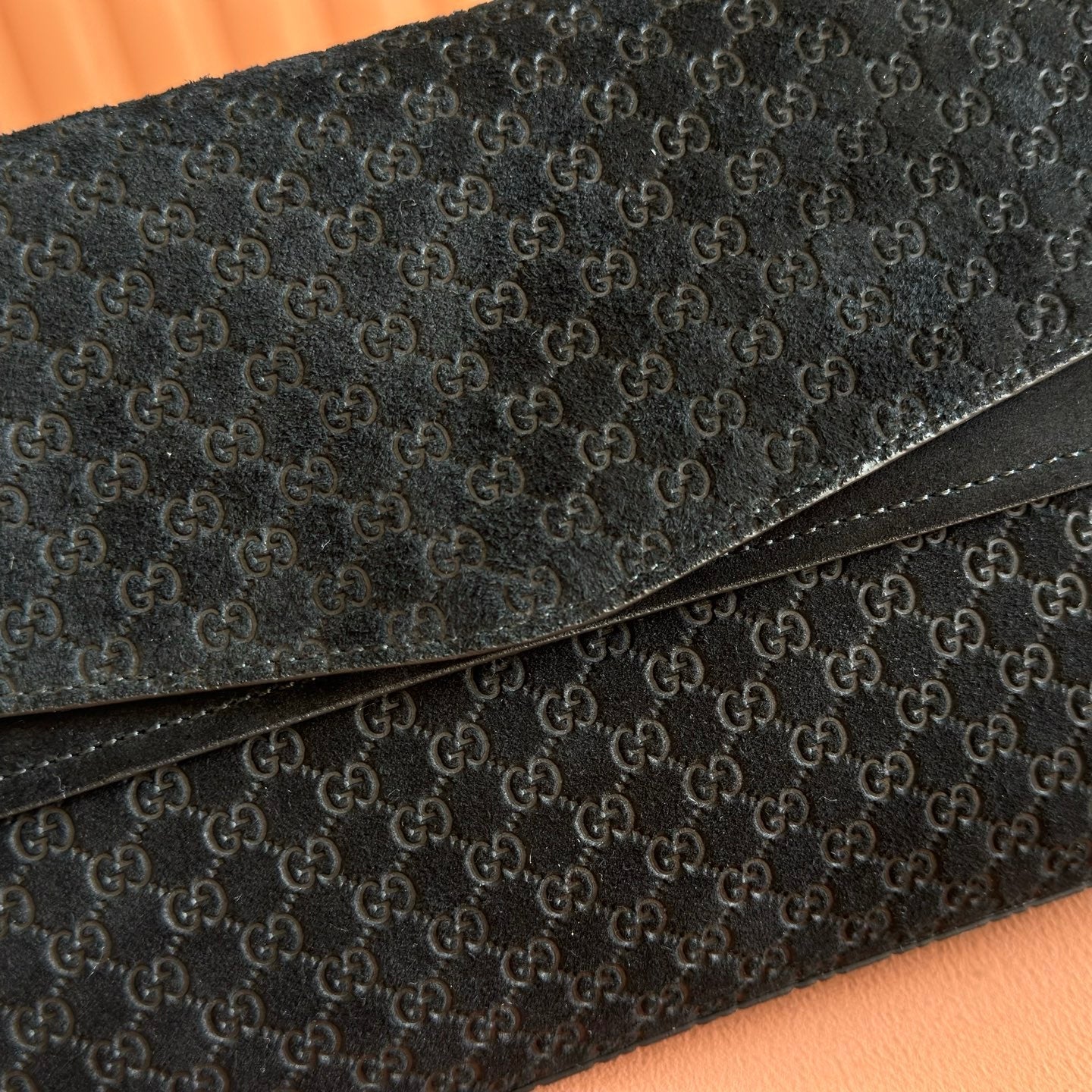 GG Medium Shoulder Bag With Chain Black GG Suede