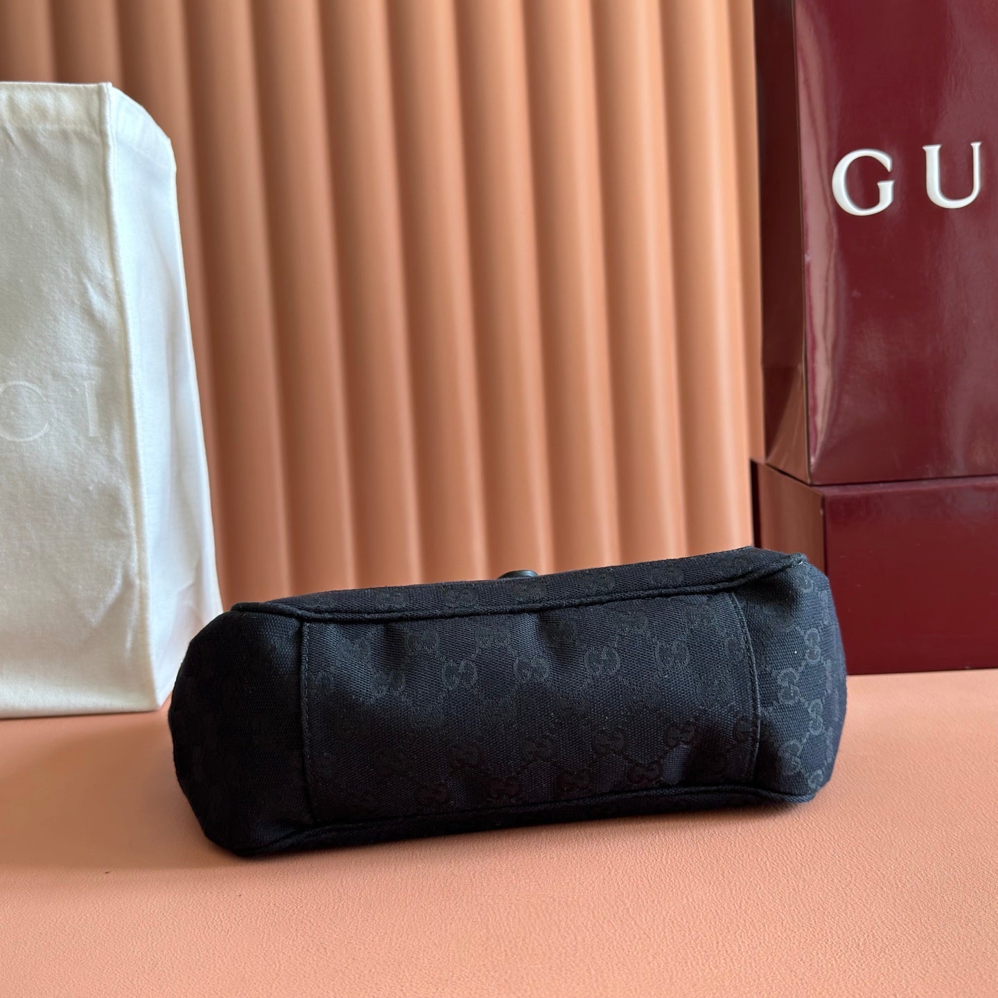GG Mercato Small Tote Bag Black Canvas