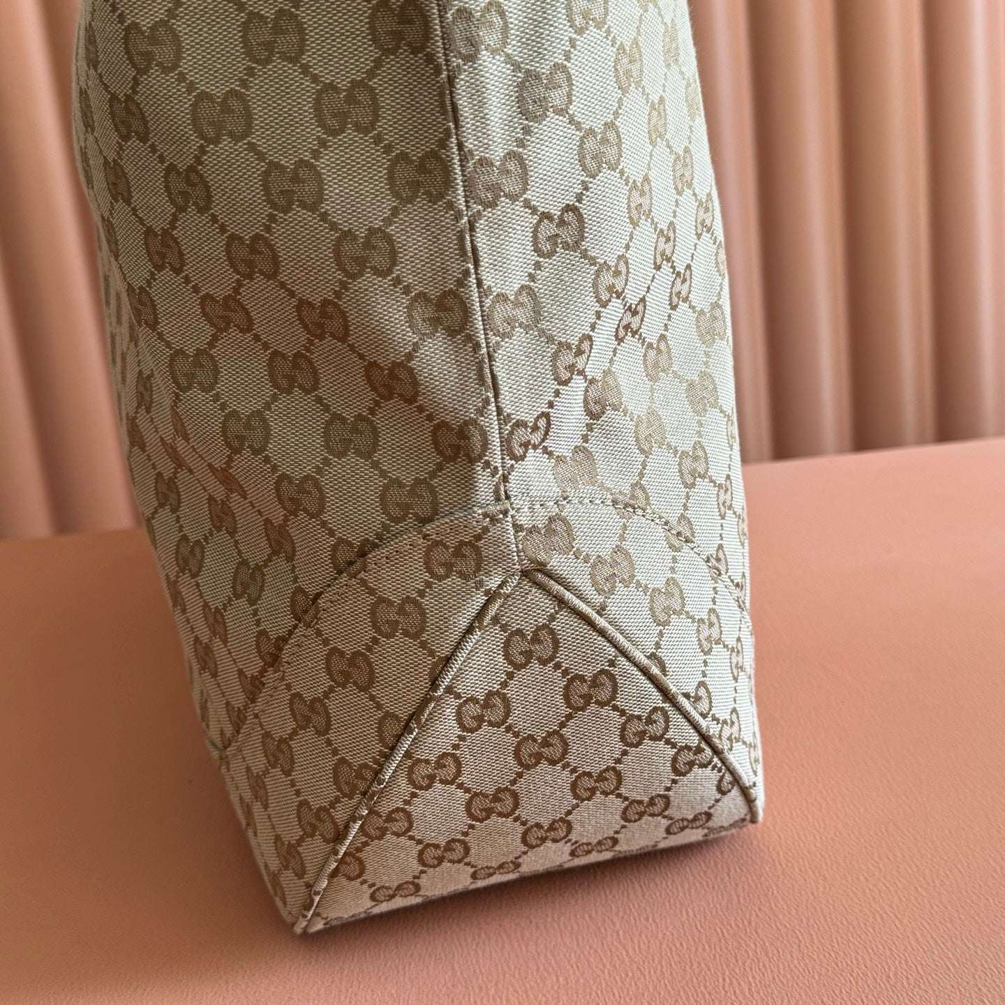 GG Jackie Large Tote Bag Brown Beige Canvas
