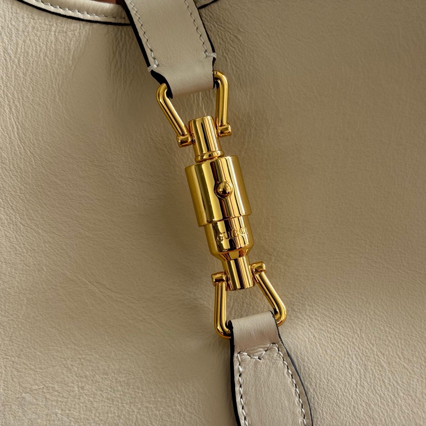 GG Mercato Medium Tote Bag Cream Lambskin