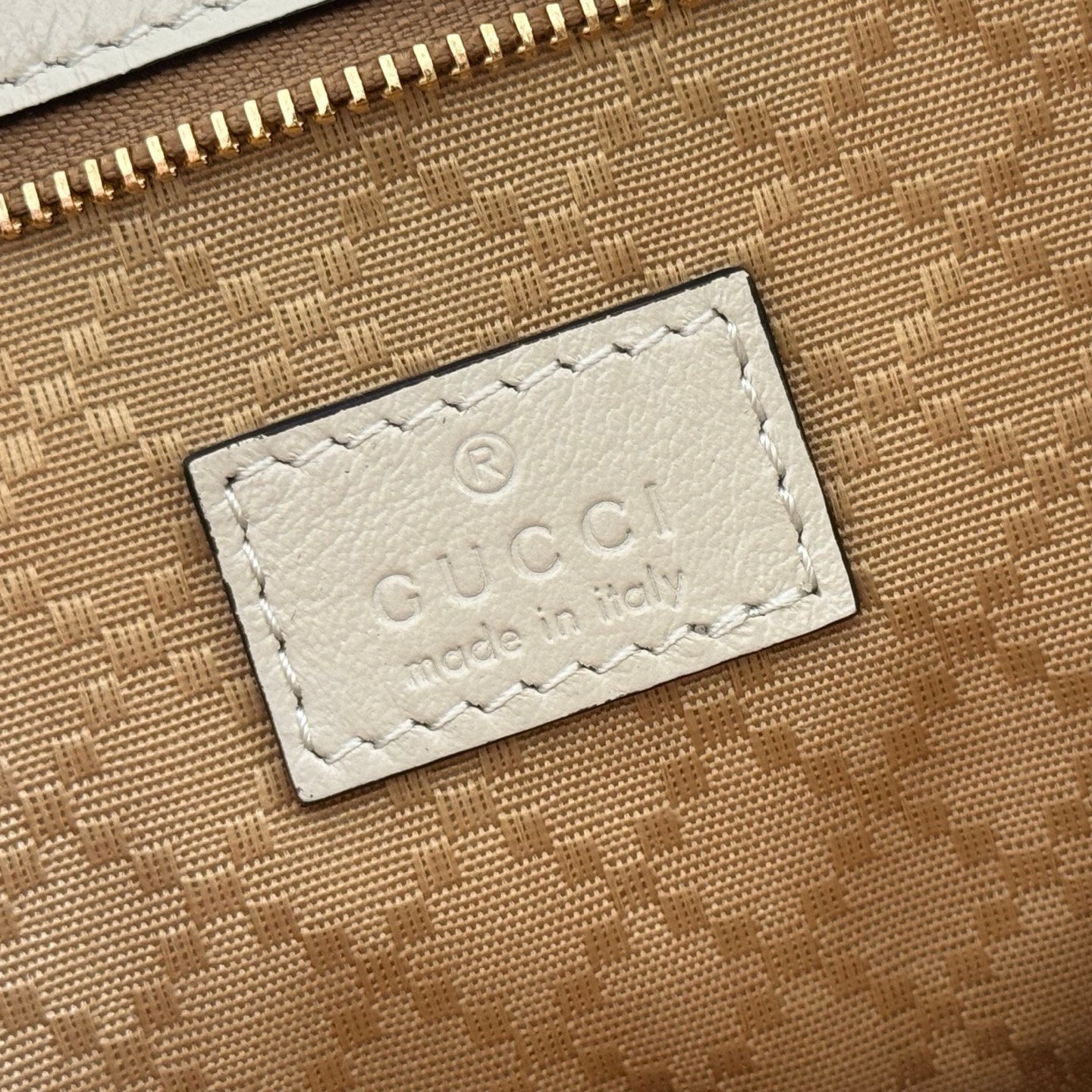 GG Mercato Medium Tote Bag Cream Lambskin