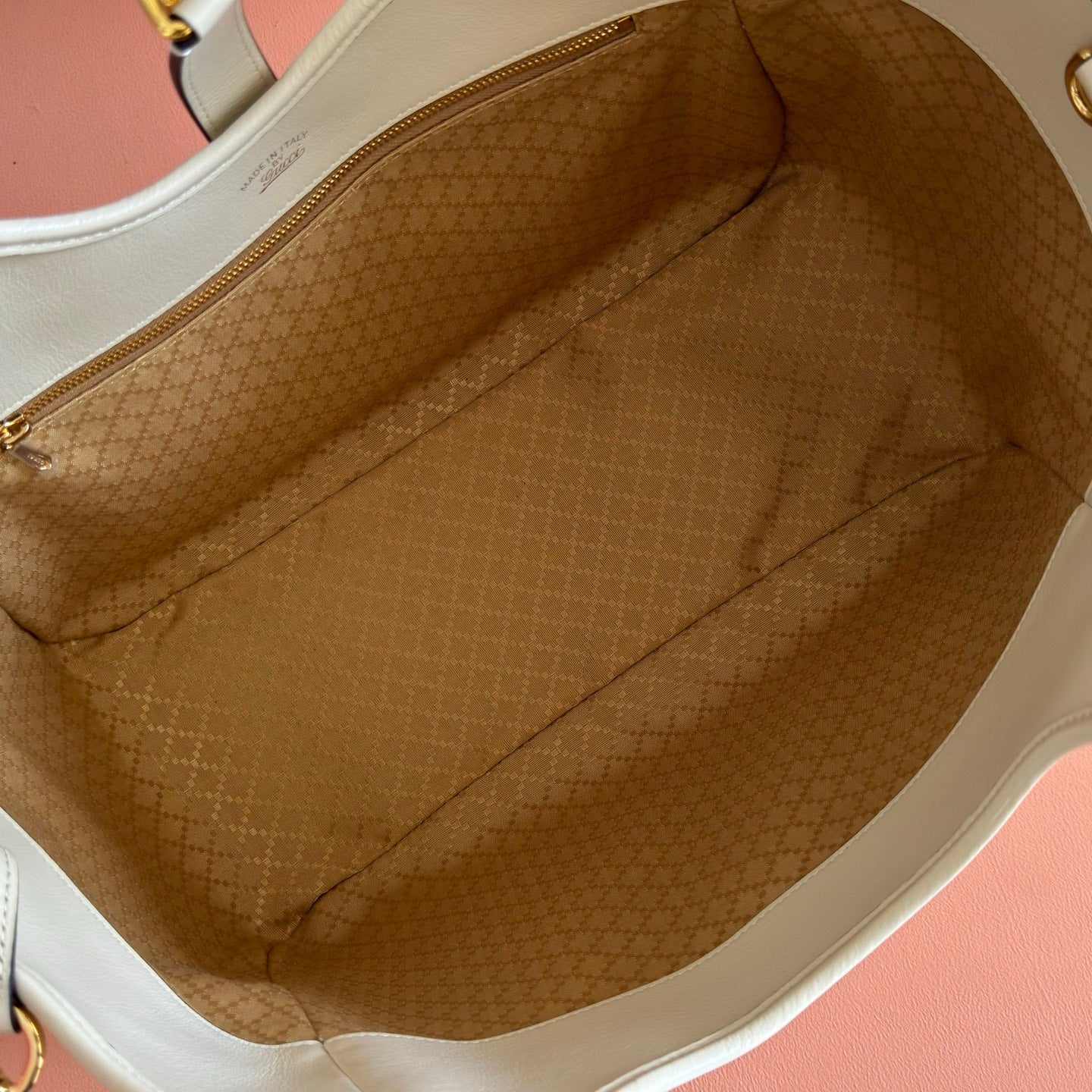 GG Mercato Medium Tote Bag Cream Lambskin