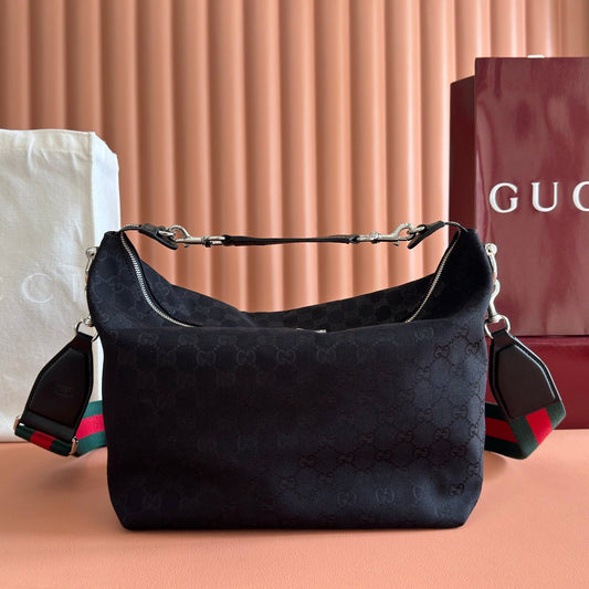 GG Brera Medium Crossbody Bag Black Canvas