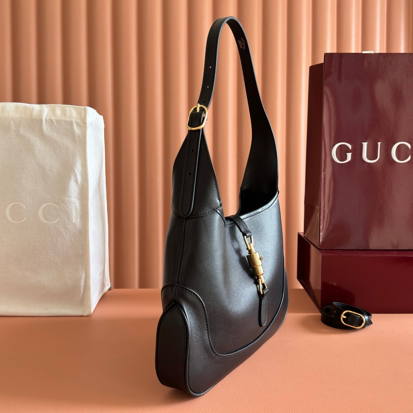 GG Jackie 1961 Shoulder Bag Black Lambskin 285156