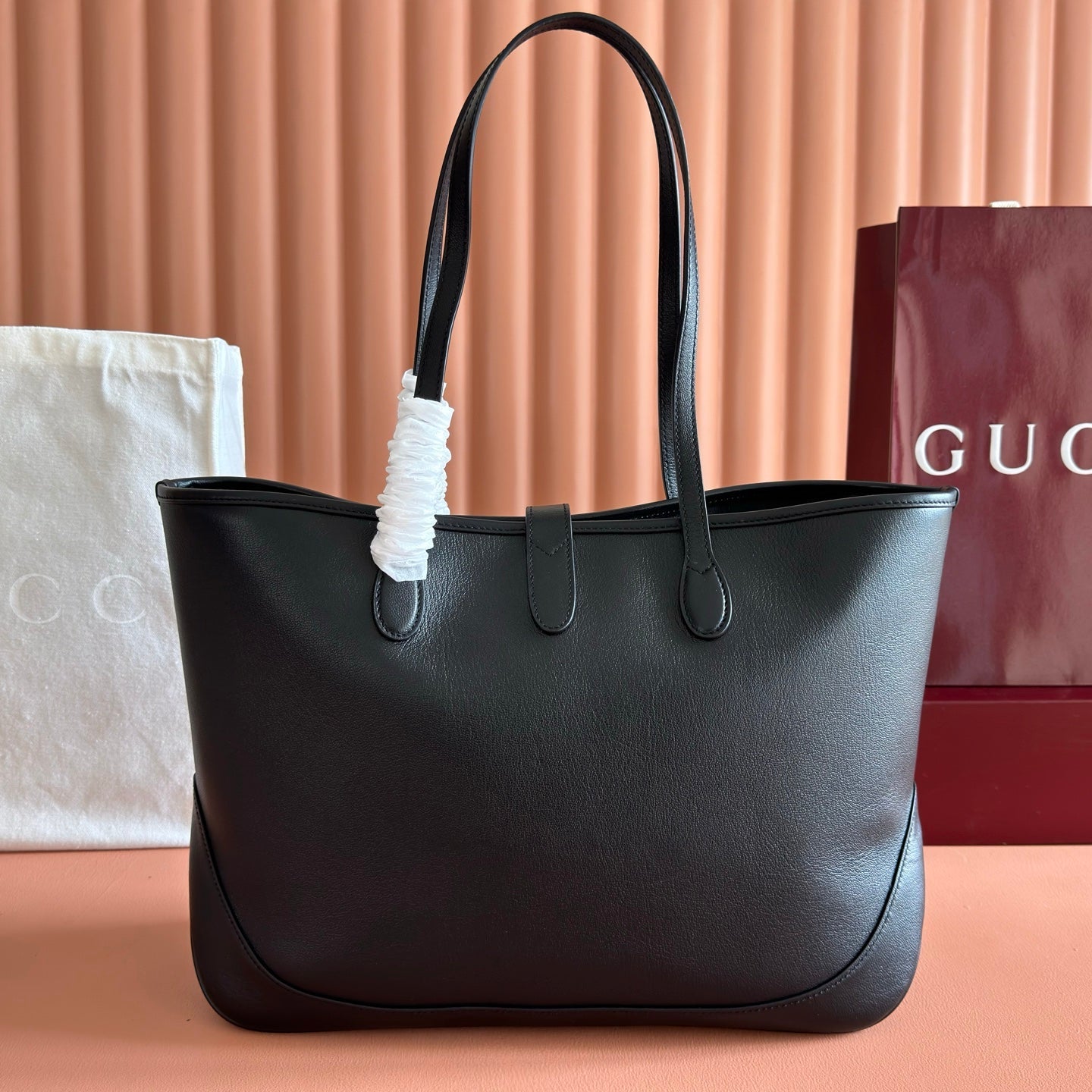GG Jackie Medium Tote Bag Black Lambskin