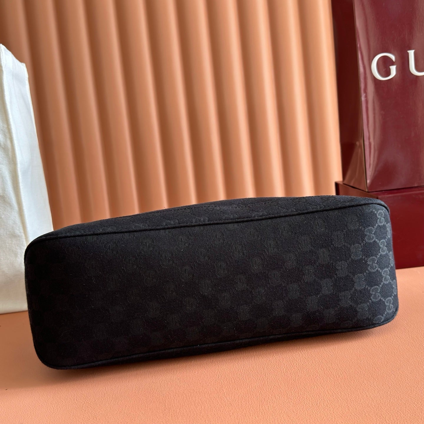 GG Jackie Medium Tote Bag Black Canvas
