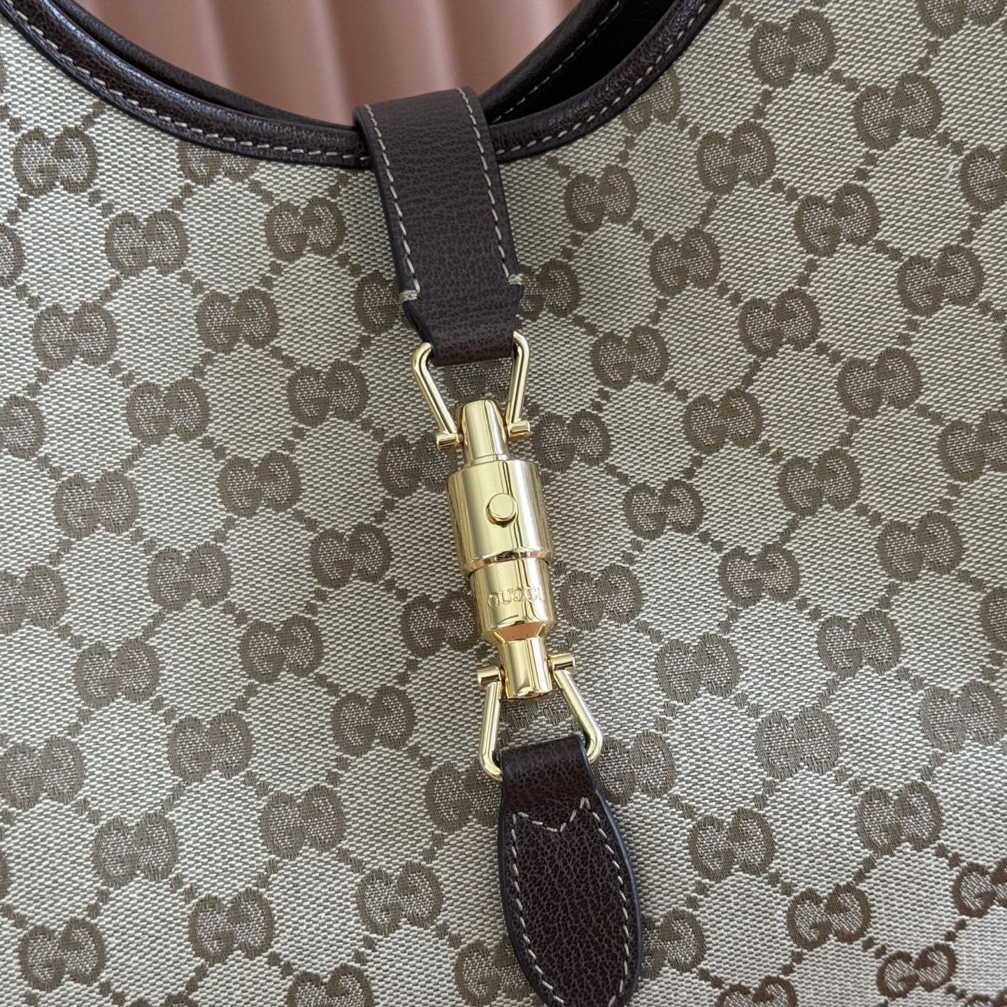 GG Mercato Large Tote Bag Beige Brown Canvas