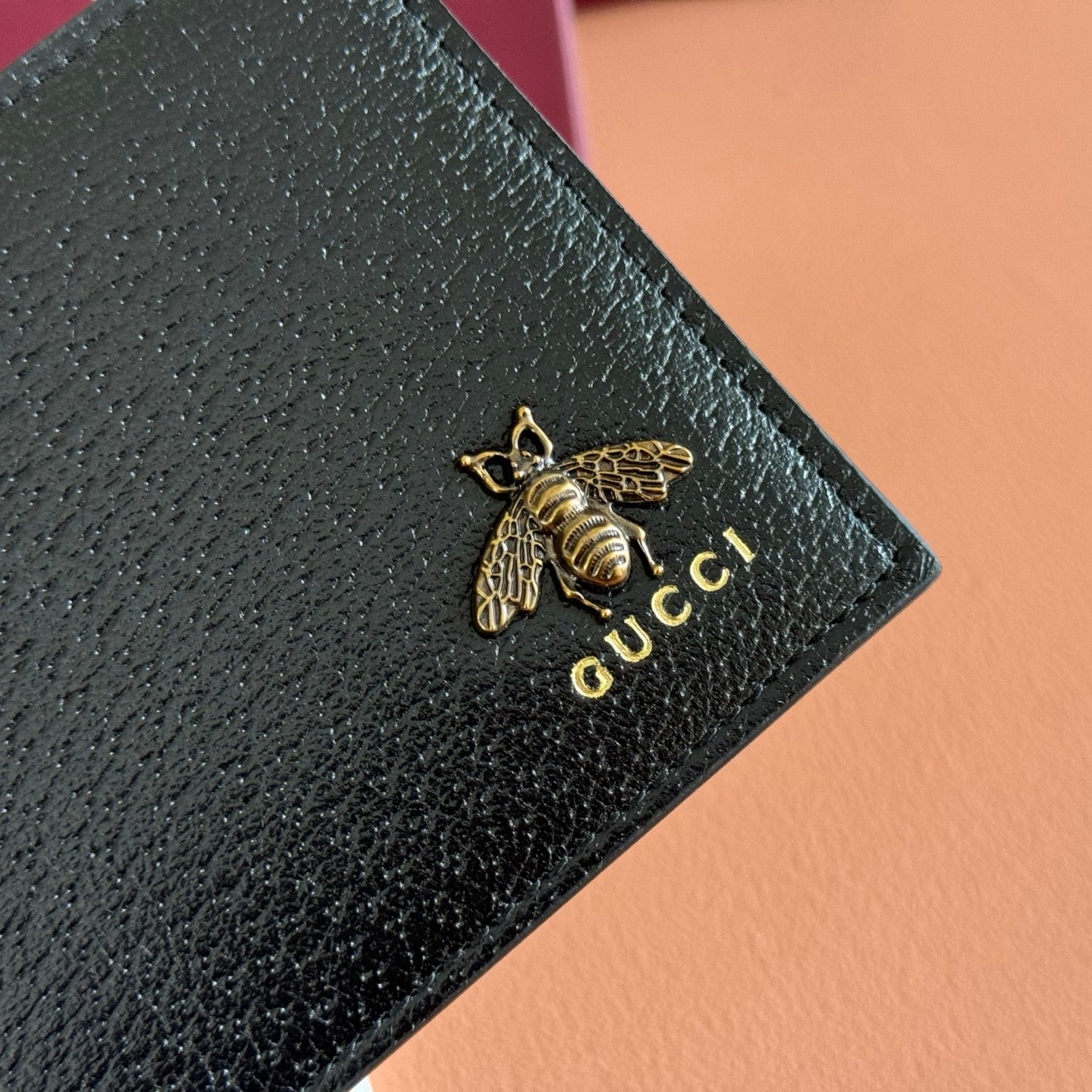 GG Animalier Wallet Black Leather