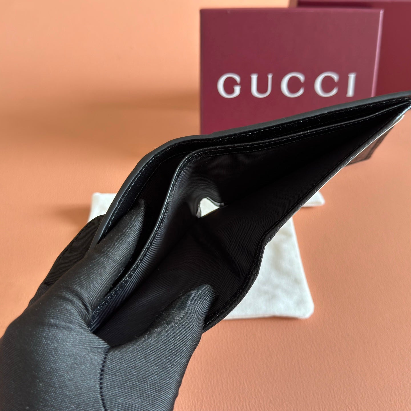 GG Animalier Wallet Black Leather