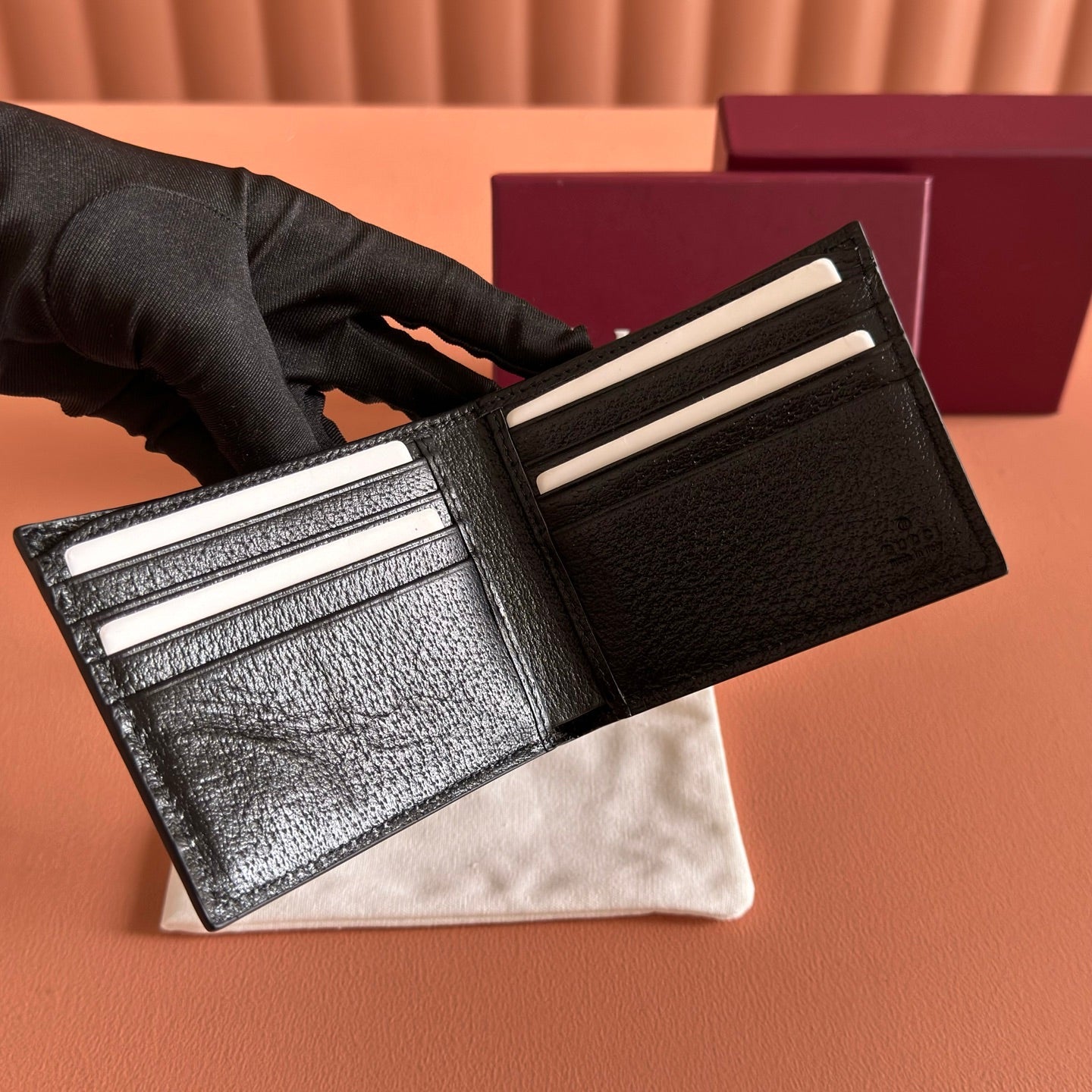 GG Animalier Wallet Black Leather
