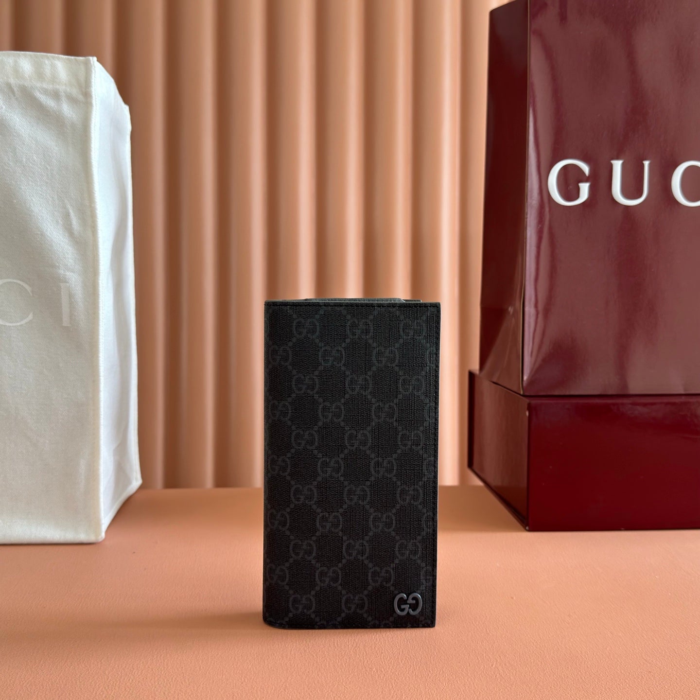GG Supreme Long Passport Card Black Canvas