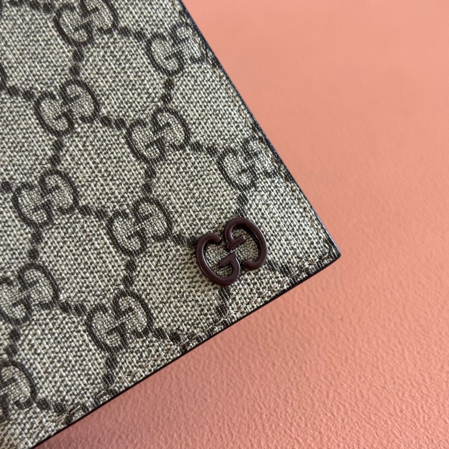 GG Supreme Long Passport Card Beige Dark Brown Canvas