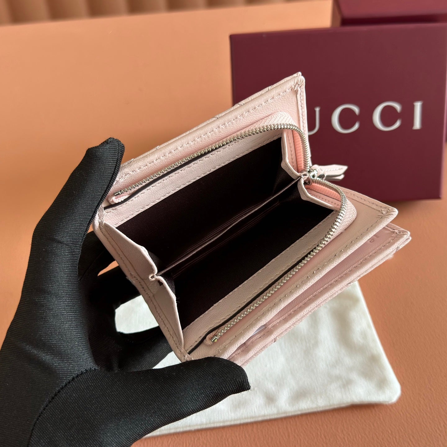 GG Marmont Wallet Light Pink Leather