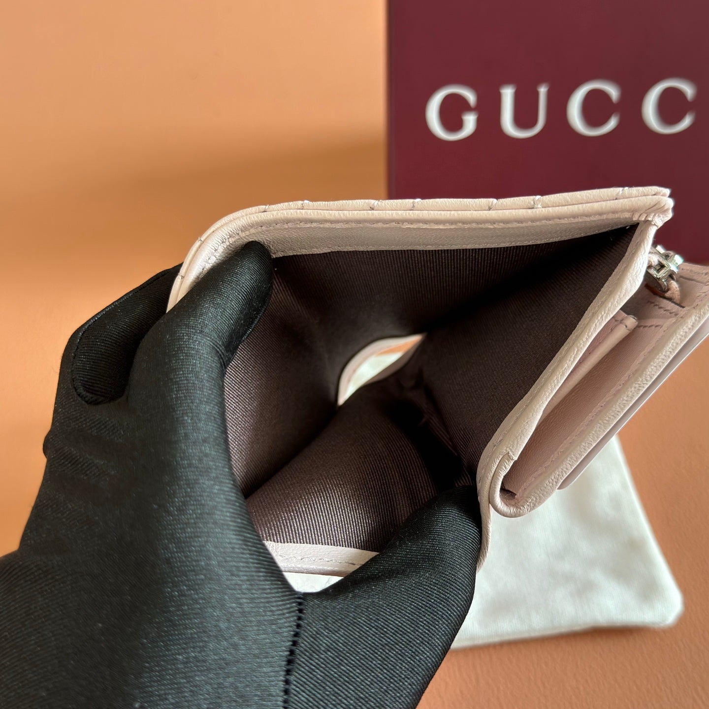 GG Marmont Wallet Light Pink Leather