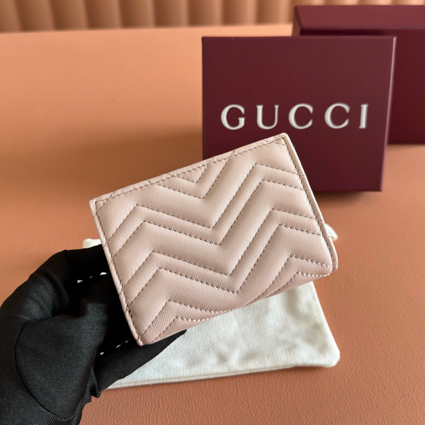 GG Marmont Wallet Light Pink Leather
