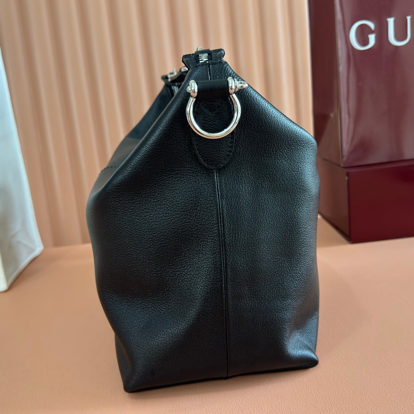 GG Brera Medium Crossbody Bag Black Lambskin