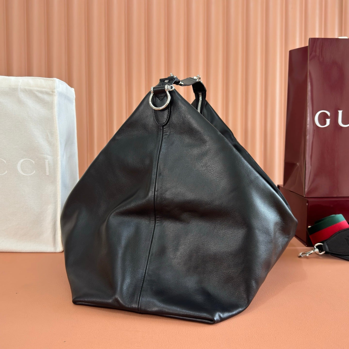 GG Brera Large Crossbody Bag Black Lambskin