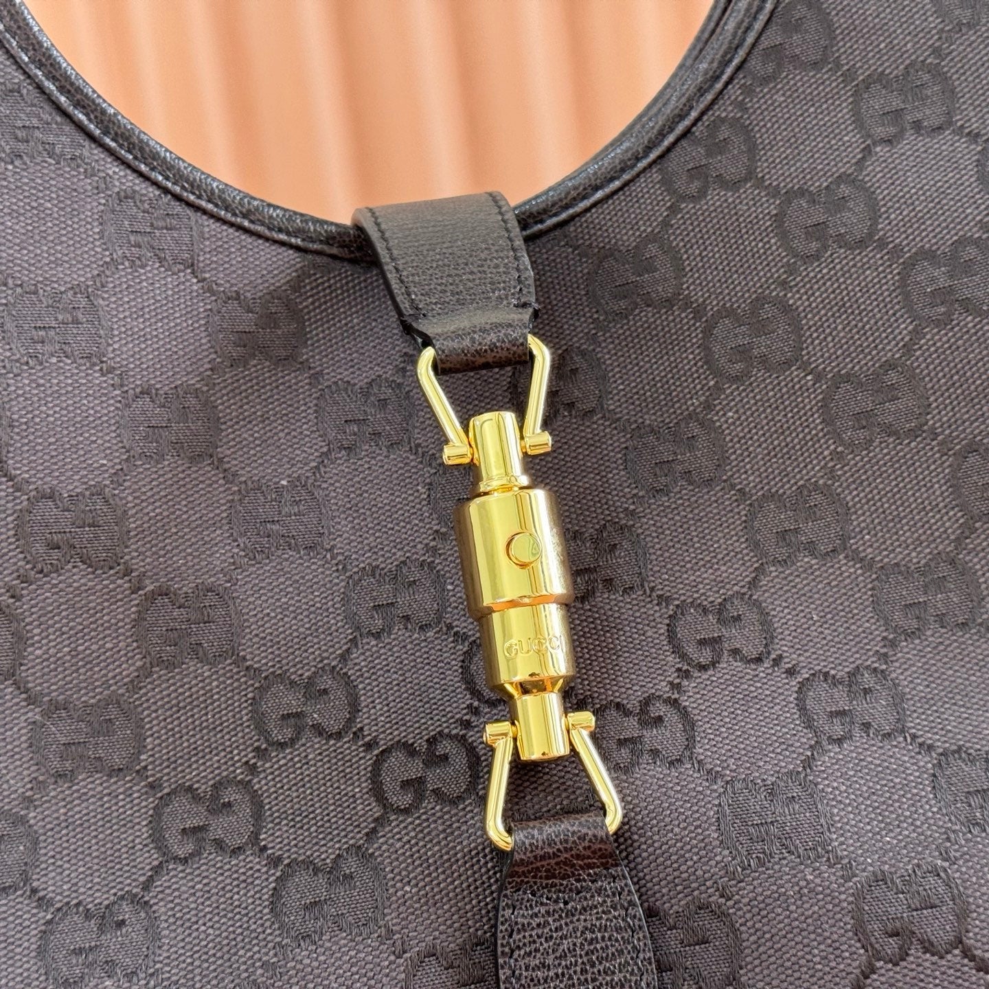 GG Mercato Medium Tote Bag Dark Brown Canvas