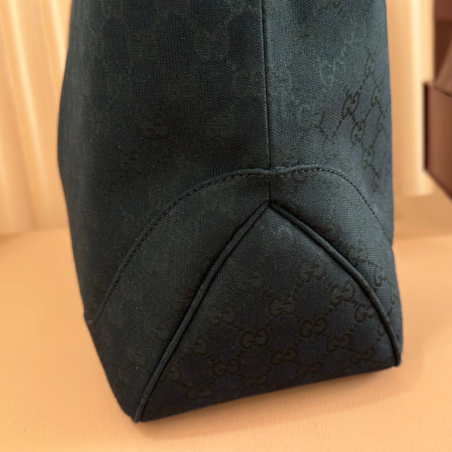 GG Jackie Large Tote Bag Black Canvas