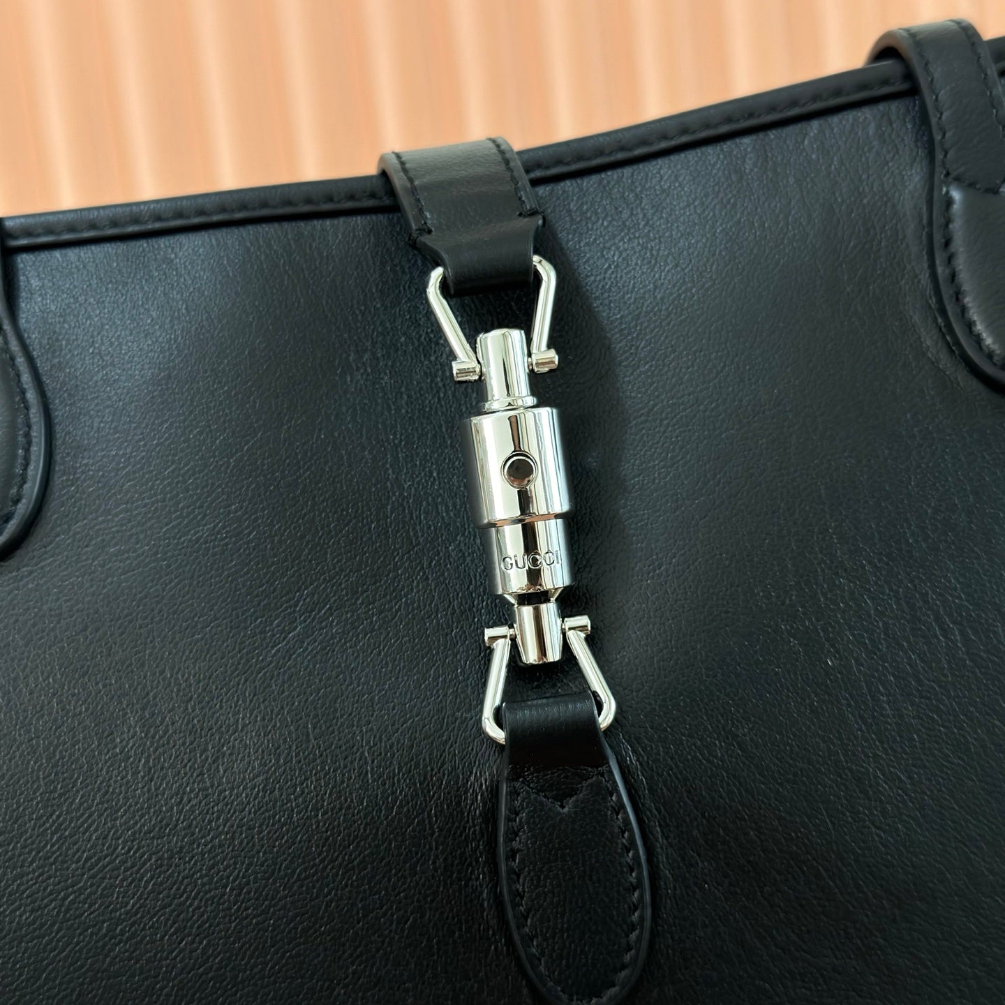 GG Jackie Large Tote Bag Black Lambskin