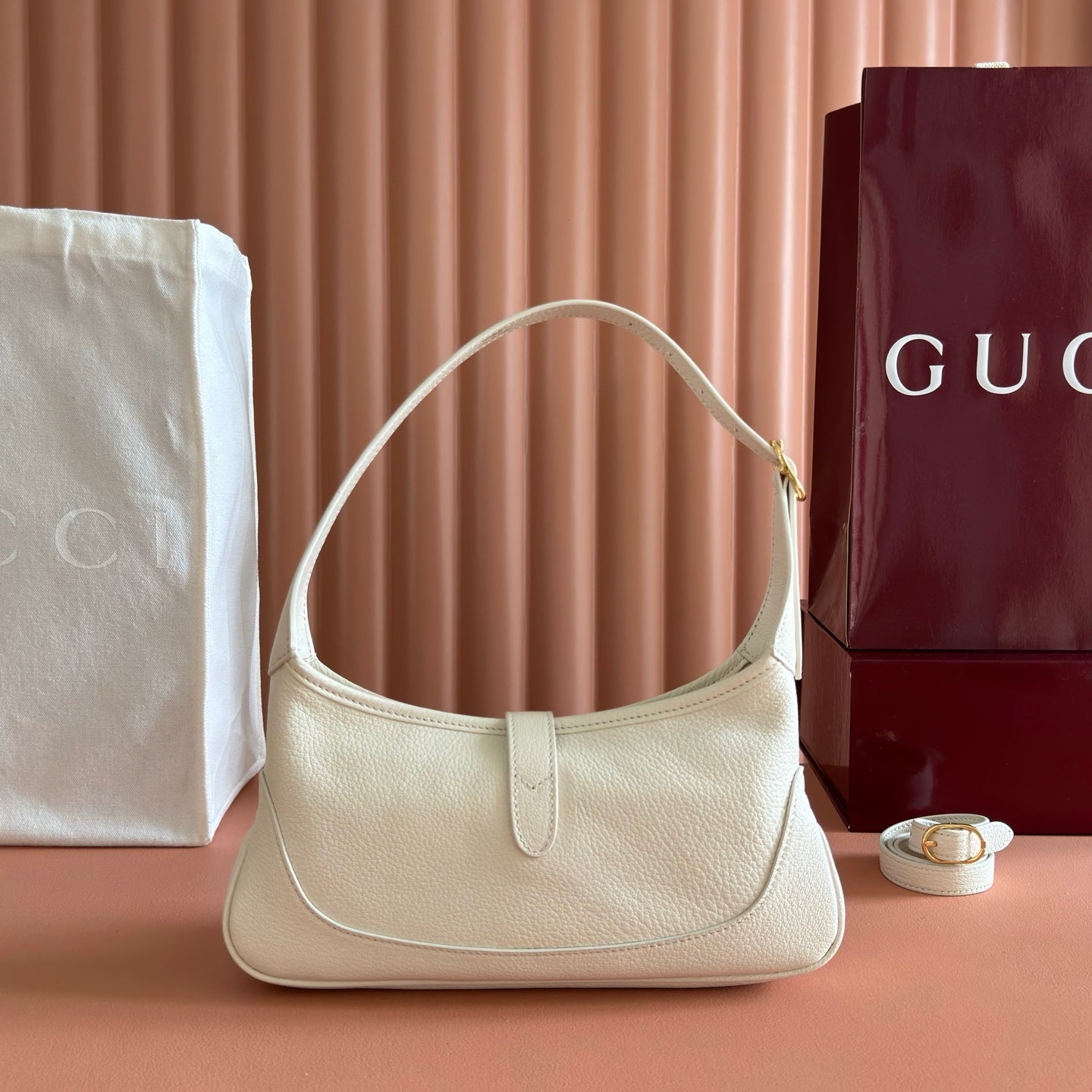 GG Jackie 1961 Slim Shoulder Bag White Lambskin 292678
