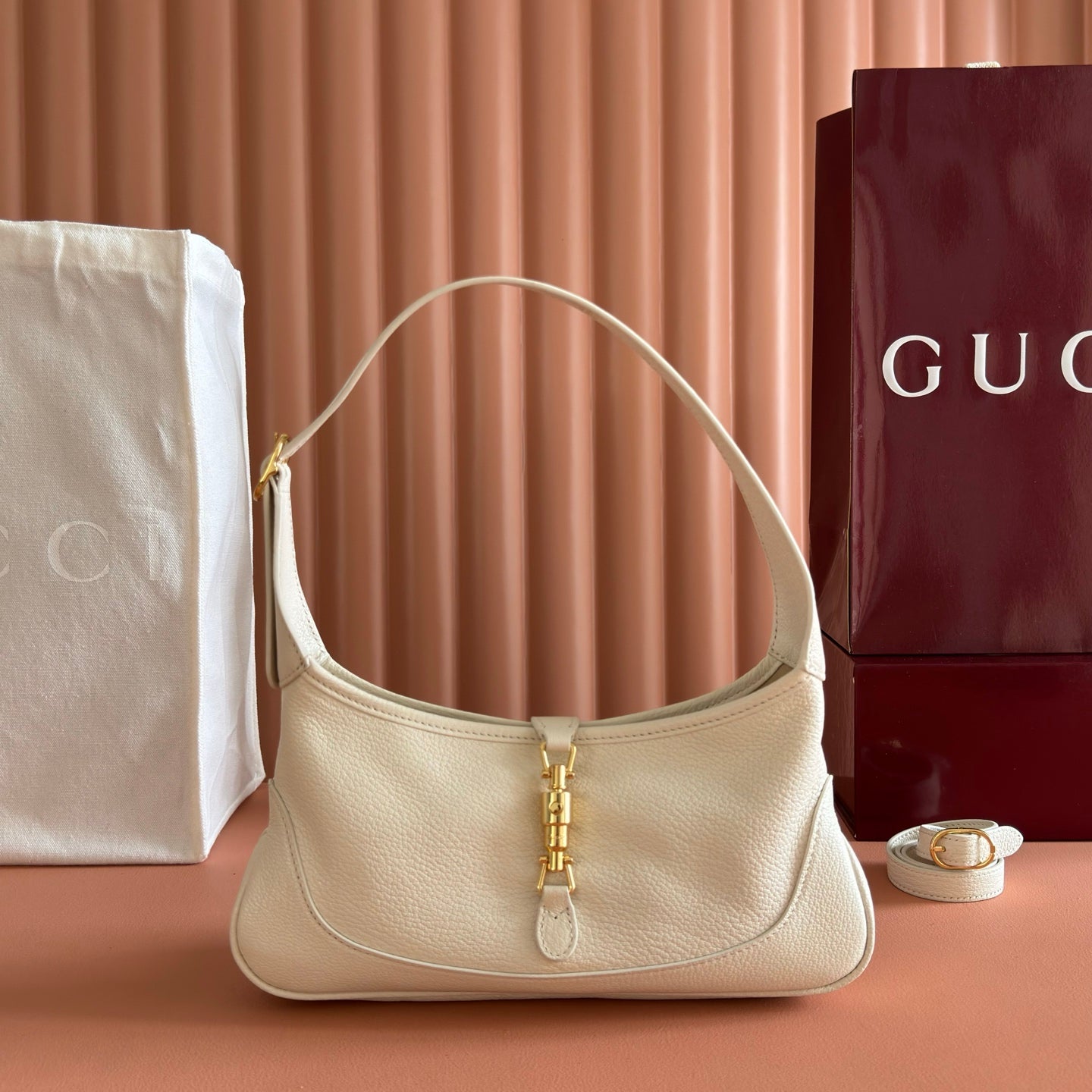 GG Jackie 1961 Slim Shoulder Bag White Lambskin 292678