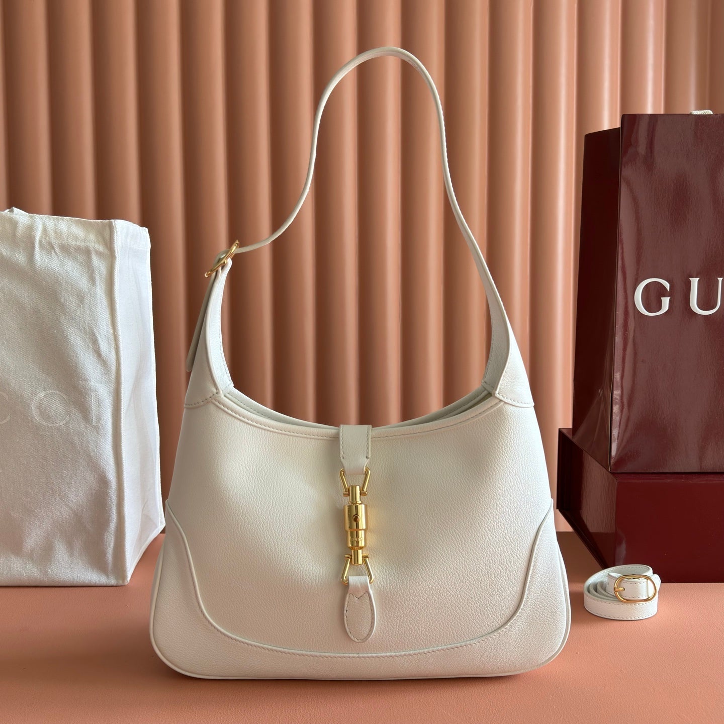 GG Jackie 1961 Shoulder Bag White Lambskin 292677