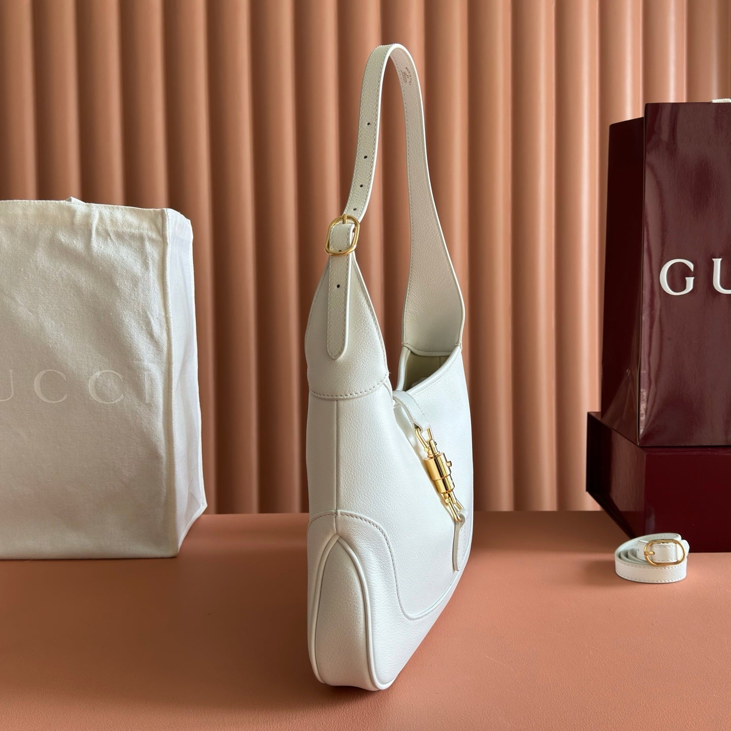 GG Jackie 1961 Shoulder Bag White Lambskin 292677