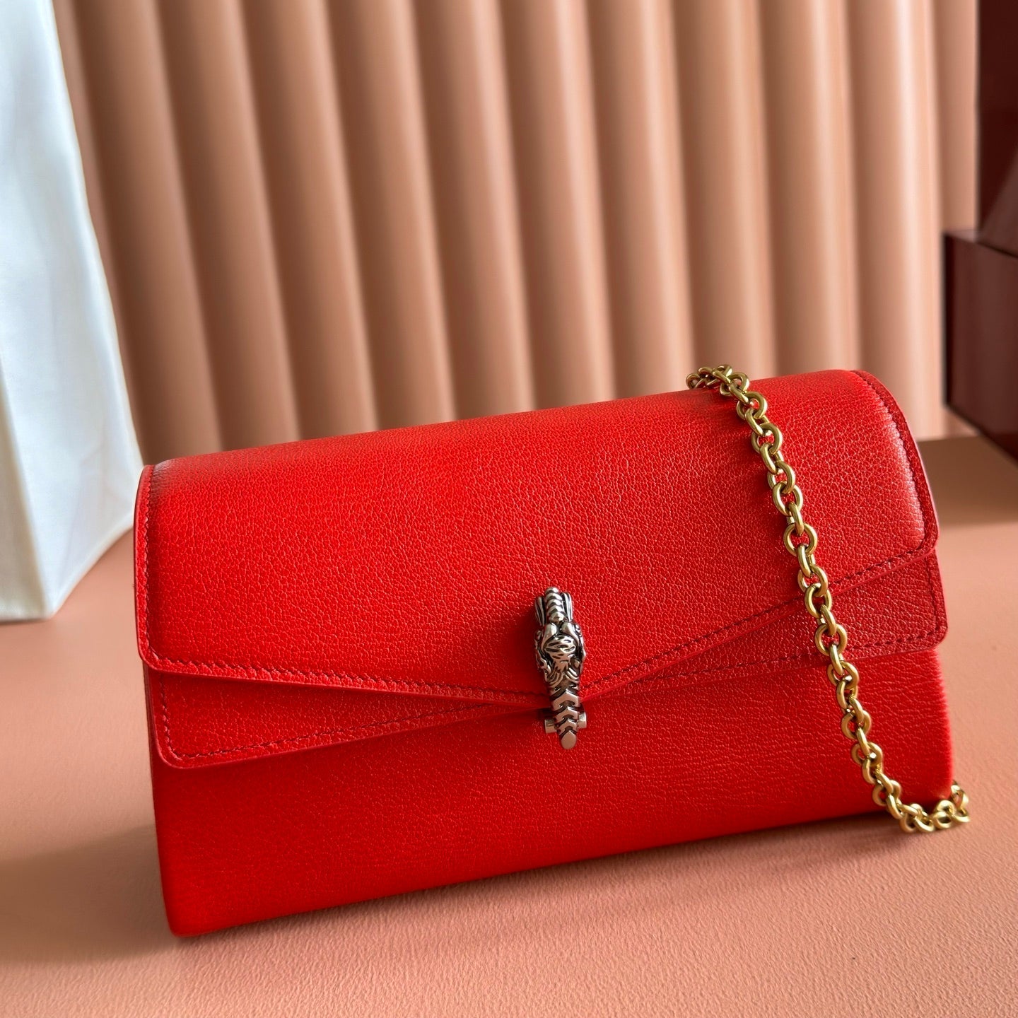 GG Dionysus Small Shoulder Bag Red Grainy Leather 292588