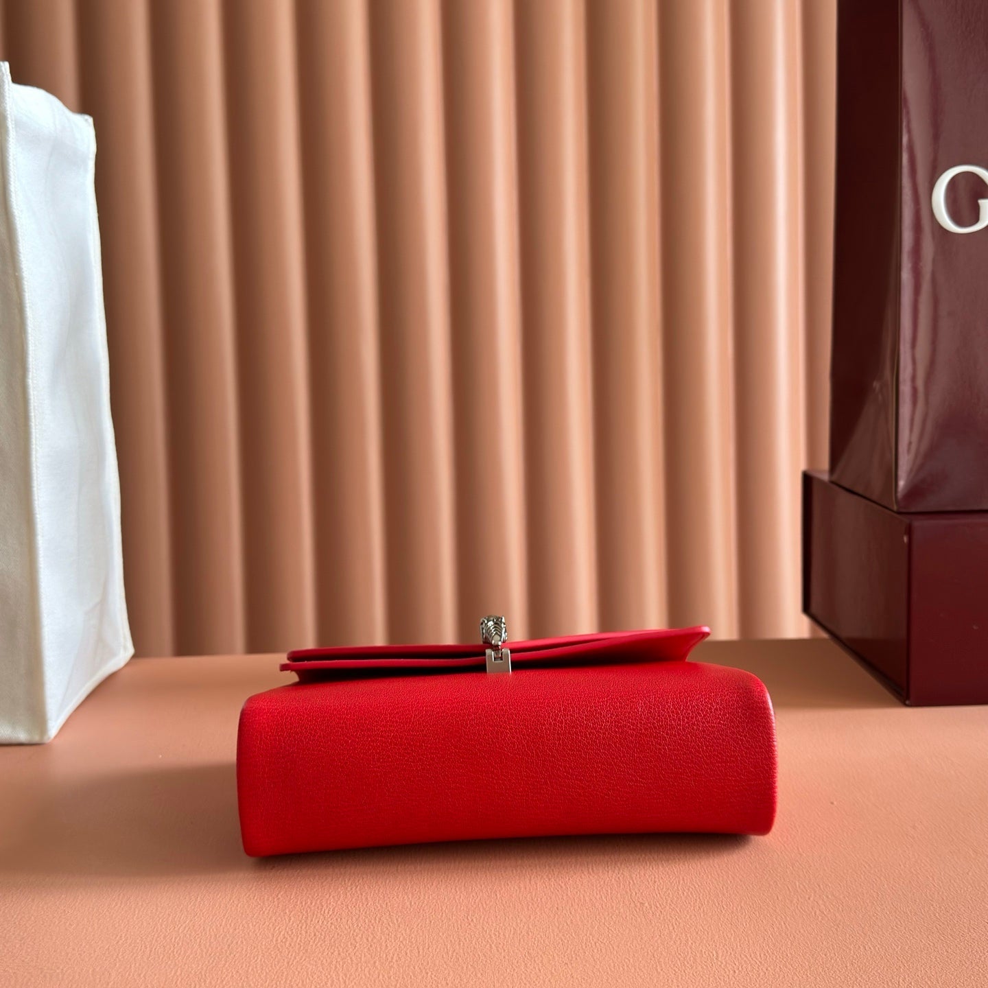 GG Dionysus Small Shoulder Bag Red Grainy Leather 292588