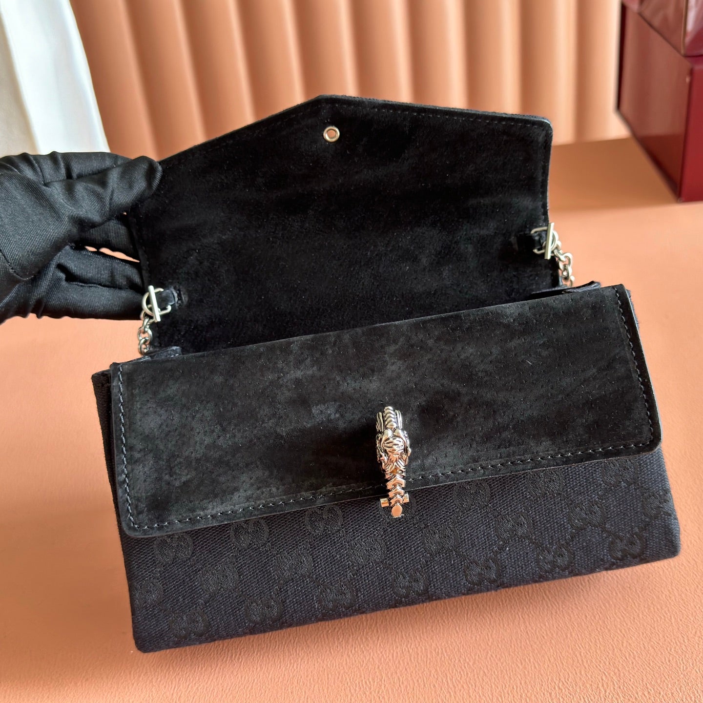 GG Dionysus Small Shoulder Bag Black Canvas 292586